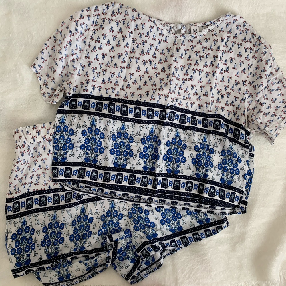 Blue and White Matching Set